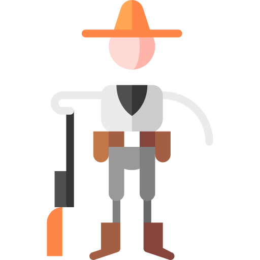gunslinger Puppet Characters Flat icoon
