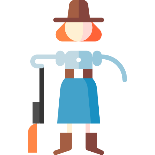 gunslinger Puppet Characters Flat icoon