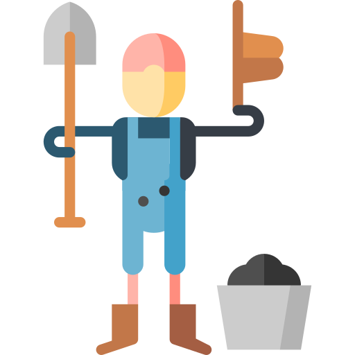minero Puppet Characters Flat icono