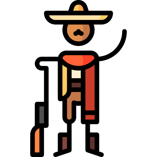 mexikanischer mann Puppet Characters Lineal Color icon