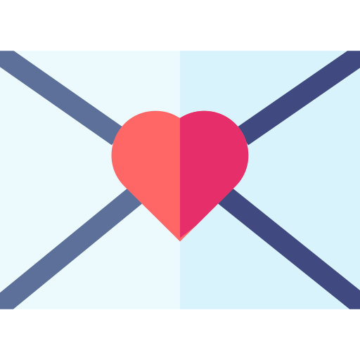 liefdesbrief Basic Straight Flat icoon