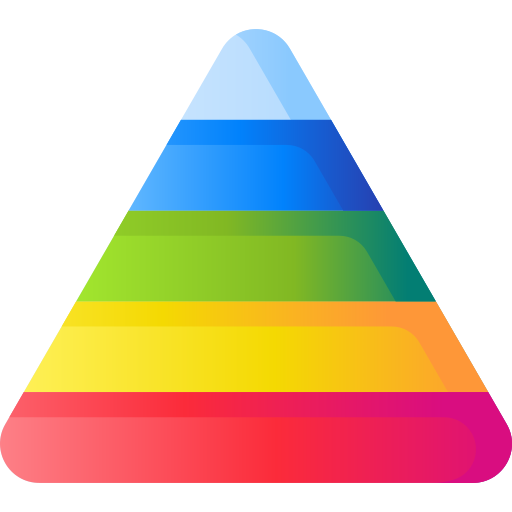grafico a piramide 3D Basic Gradient icona