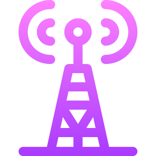 wieża komunikacyjna Basic Gradient Lineal color ikona