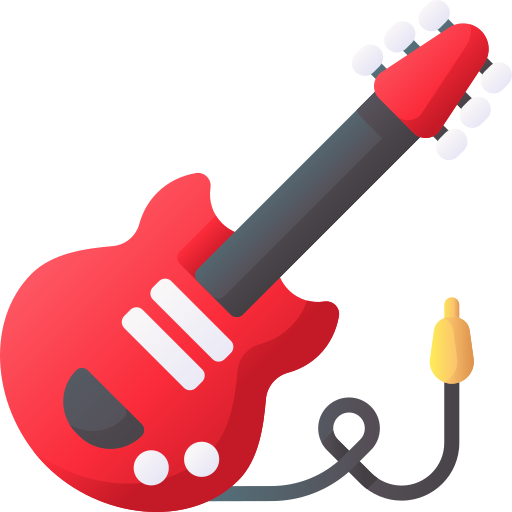 Electric guitar 3D Basic Gradient icon