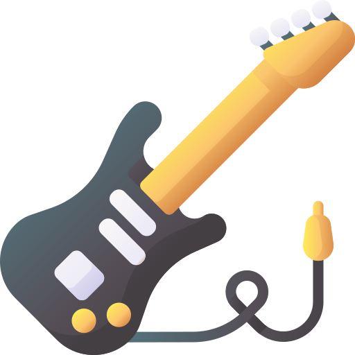 Electric bass 3D Basic Gradient icon