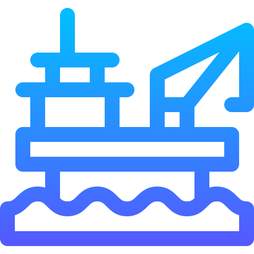 Oil platform Basic Gradient Lineal color icon