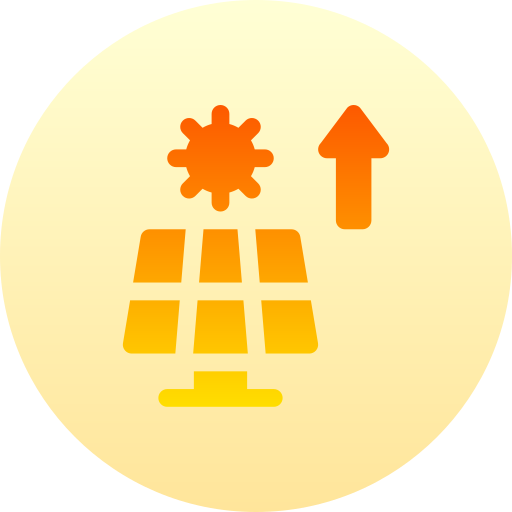 energia słoneczna Basic Gradient Circular ikona