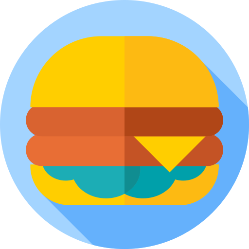 hamburguer de queijo Flat Circular Flat Ícone