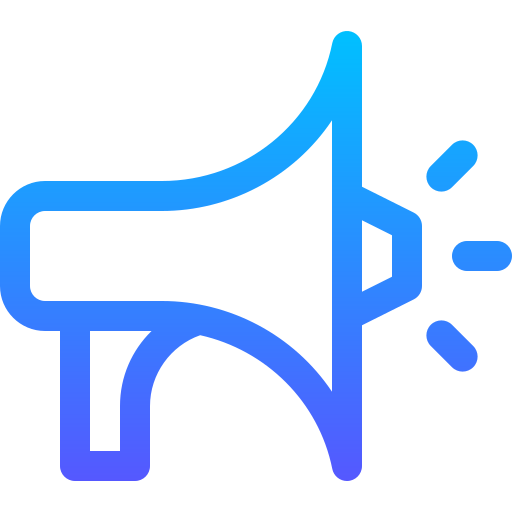 Megaphone Basic Gradient Lineal color icon