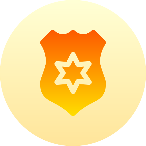 placa de policía Basic Gradient Circular icono