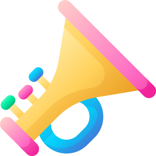 trompeta 3D Basic Gradient icono