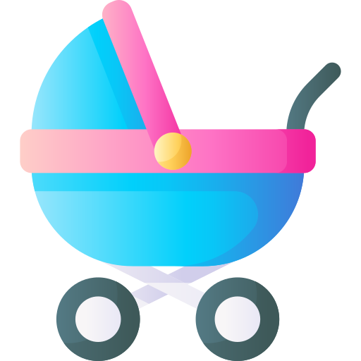 Baby stroller 3D Basic Gradient icon