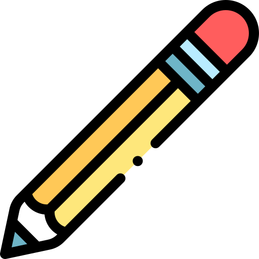 연필 Detailed Rounded Lineal color icon