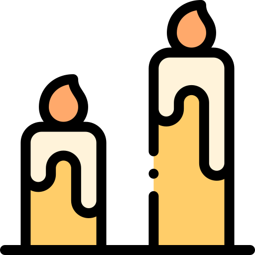 Candles Detailed Rounded Lineal color icon
