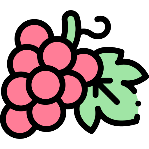 포도 Detailed Rounded Lineal color icon