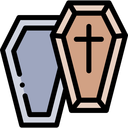 Coffin Detailed Rounded Lineal color icon