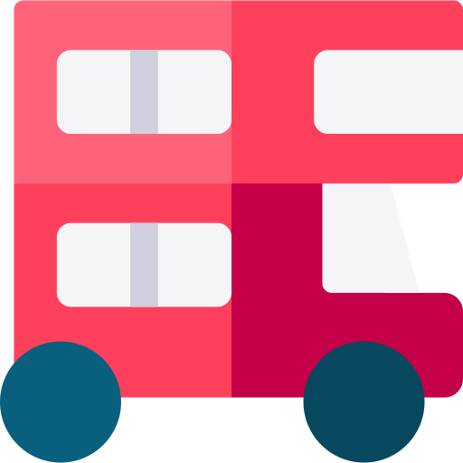 autobus a due piani Basic Rounded Flat icona