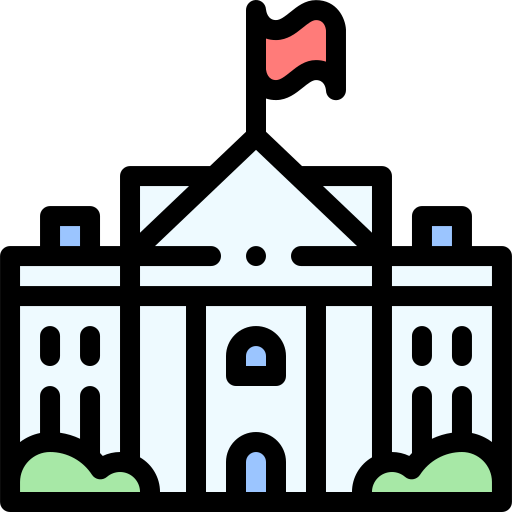 백악관 Detailed Rounded Lineal color icon