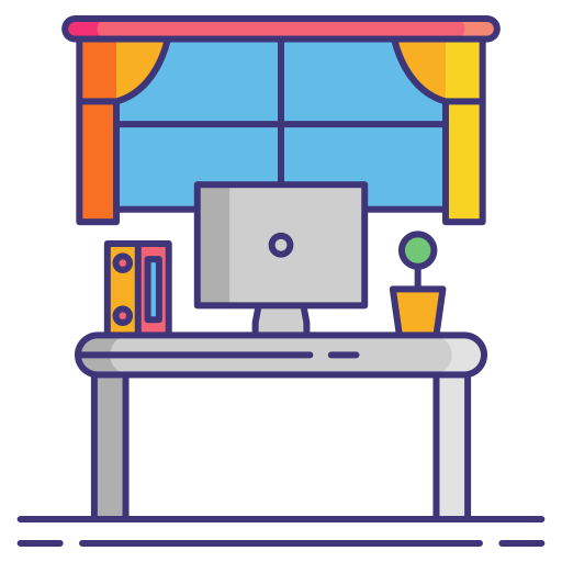 Home office Flaticons Lineal Color icon