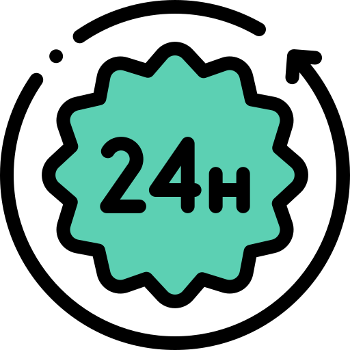 24 stunden geöffnet Detailed Rounded Lineal color icon