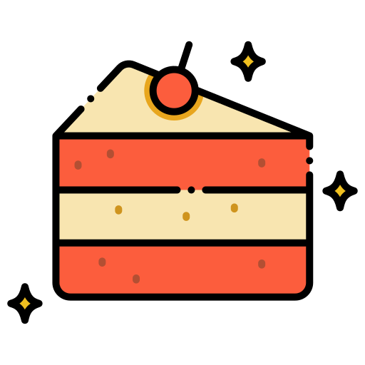 fetta di torta Flaticons Lineal Color icona