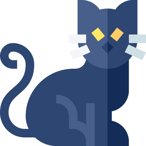 Черный кот Basic Straight Flat иконка