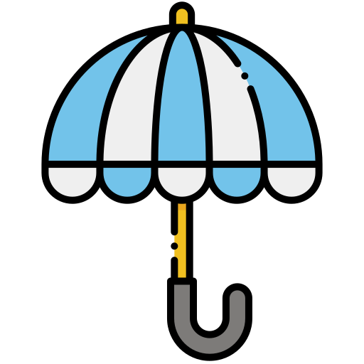 Open umbrella Flaticons Lineal Color icon