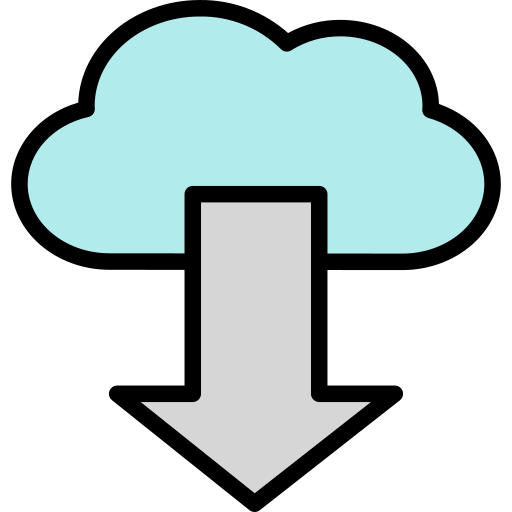 Cloud download Generic Outline Color icon
