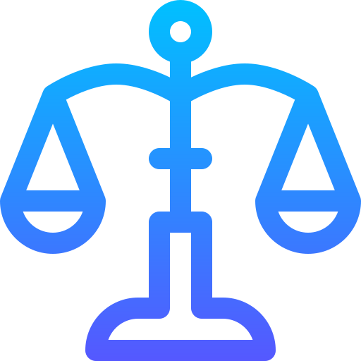 scala della giustizia Basic Gradient Lineal color icona