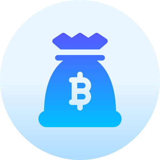 worek bitcoinów Basic Gradient Circular ikona