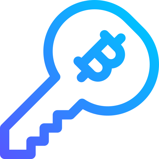 Bitcoin encryption Basic Gradient Lineal color icon