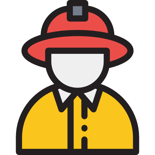 Firefighter Detailed Rounded Lineal color icon