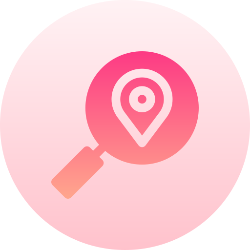 zoek locatie Basic Gradient Circular icoon