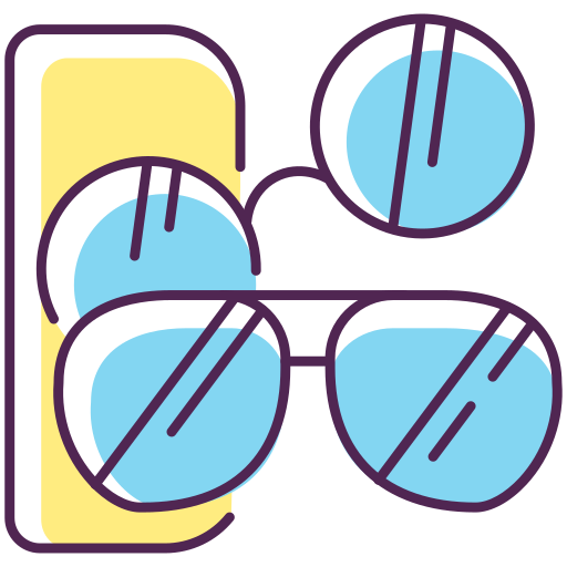 okulary Generic Thin Outline Color ikona