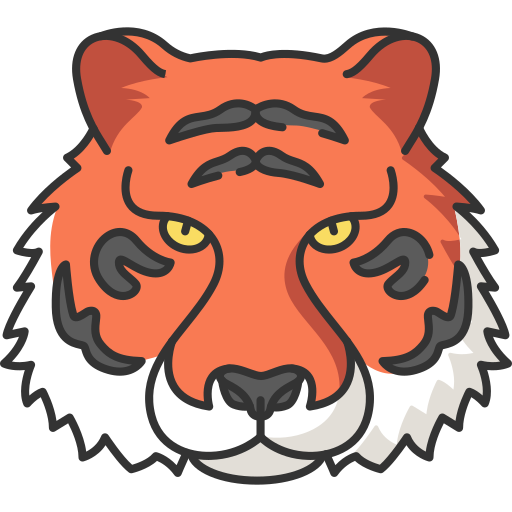 虎 Generic Outline Color icon