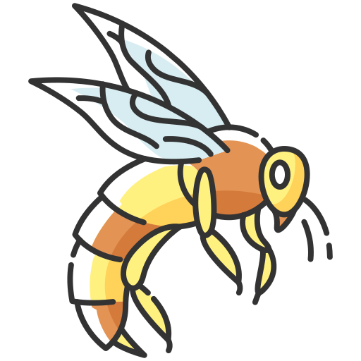 abeja Generic Thin Outline Color icono