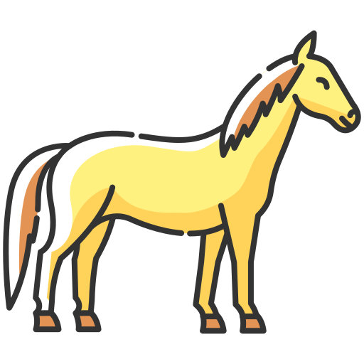 Horse Generic Thin Outline Color icon