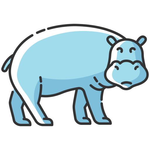Hippopotamus Generic Thin Outline Color icon