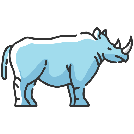 Носорог Generic Thin Outline Color иконка