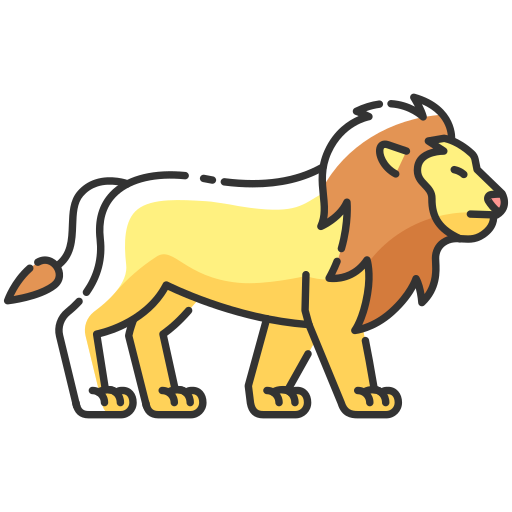lion Generic Thin Outline Color Icône