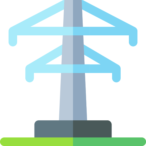 elektriciteit toren Basic Rounded Flat icoon