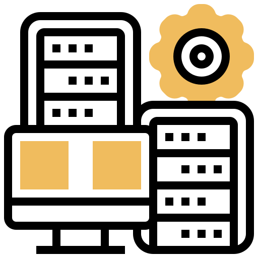 centro de datos Meticulous Yellow shadow icono