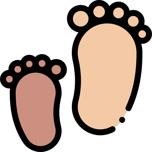 Footprint Detailed Rounded Lineal color icon
