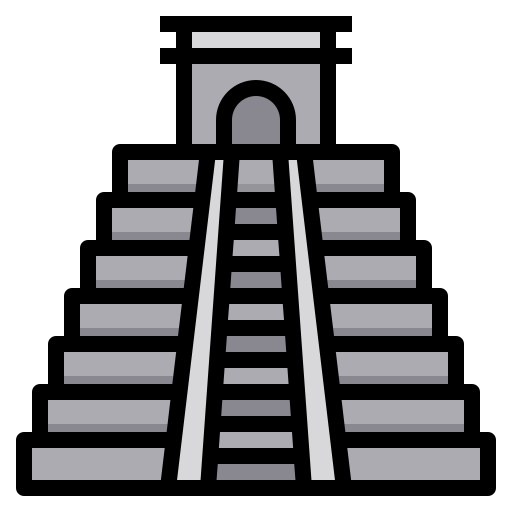 piramide di chichén itza itim2101 Lineal Color icona