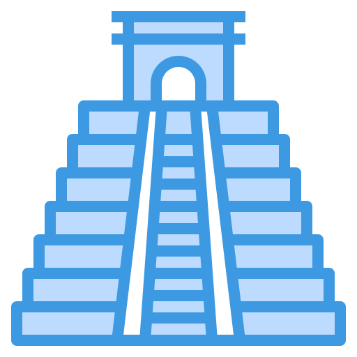 pirámide de chichén itzá itim2101 Blue icono