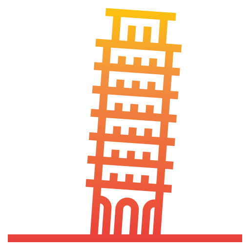 Пизанская башня itim2101 Gradient иконка