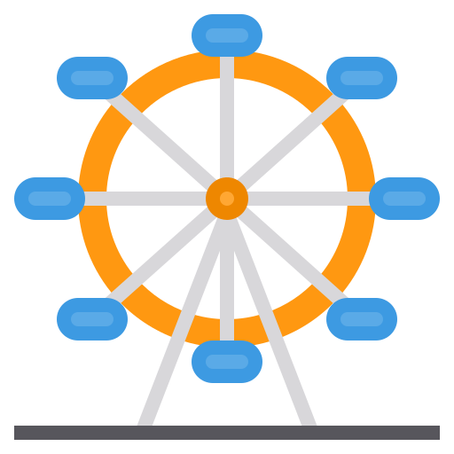 Ferris wheel itim2101 Flat icon