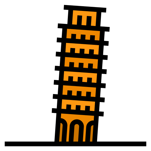 Пизанская башня itim2101 Lineal Color иконка