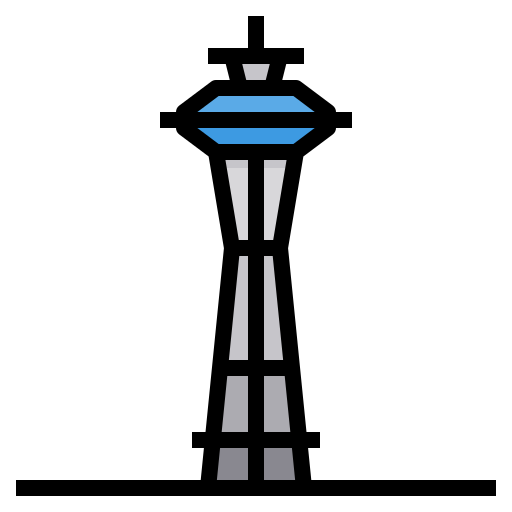 Space needle itim2101 Lineal Color icon