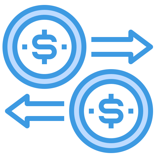 Money transfer itim2101 Blue icon